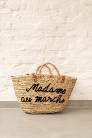 Plage Bag – Handmade Woven Palm Leaf Basket with Leather