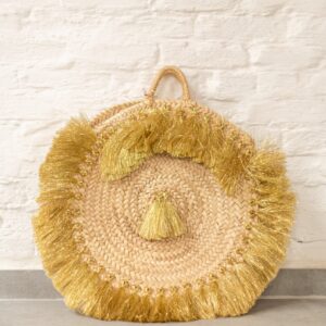 Mykonos Bag – Handmade Woven Palm Leaf Basket, 40x40 cm
