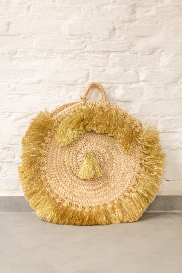 Mykonos Bag – Handmade Woven Palm Leaf Basket, 40x40 cm