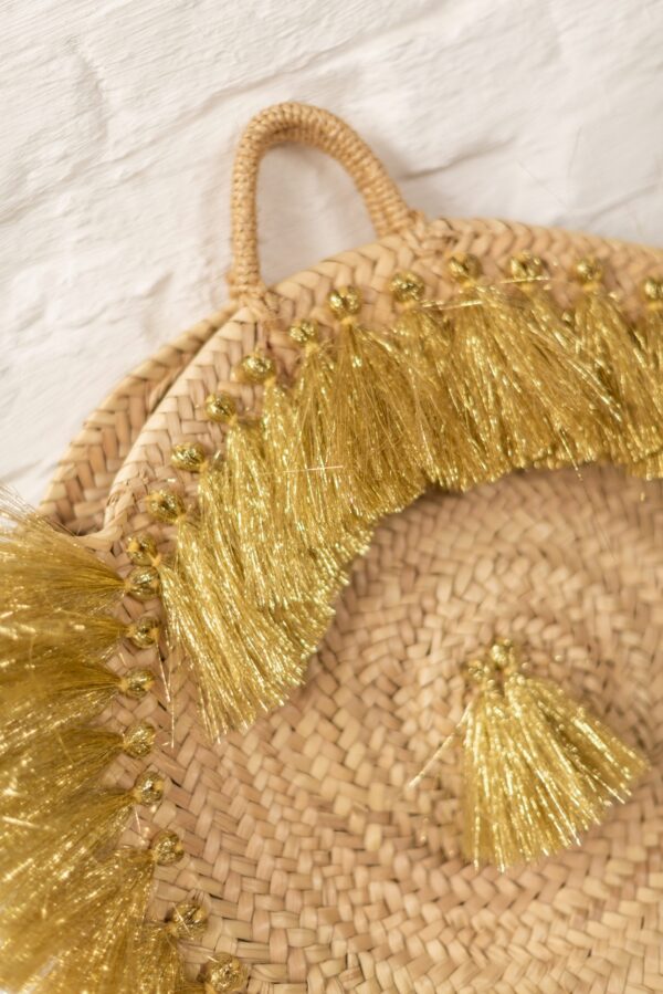 Mykonos Bag – Handmade Woven Palm Leaf Basket, 40x40 cm