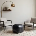 Black Moroccan Leather Pouf – Handcrafted Square Ottoman (Custom Sizes 10″–24″)