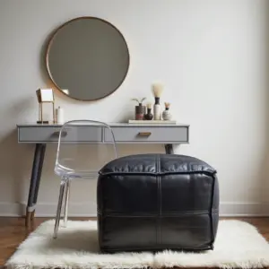 Moroccan-Square-Black-Leather-Pouf-6