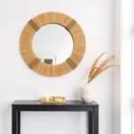 Moroccan Straw Hanging Wall Mirror – Handmade Boho Raffia Frame (Small & Medium Sizes)
