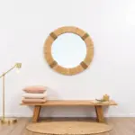 Moroccan Straw Hanging Wall Mirror – Handmade Boho Raffia Frame (Small & Medium Sizes)