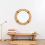 Moroccan Straw Hanging Wall Mirror – Handmade Boho Raffia Frame (Small & Medium Sizes)