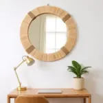 Moroccan Straw Hanging Wall Mirror – Handmade Boho Raffia Frame (Small & Medium Sizes)