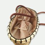 Winking Eye Straw Tote Bag – Handwoven Sequin Beach Basket with Leather Handles