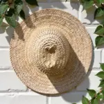 Handwoven Moroccan Wide Brim Straw Hat Set – Natural Palm Straw (ø 40 cm)