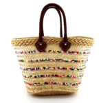 Rainbow Sequin Straw Bag – Handwoven Moroccan Summer Beach Tote