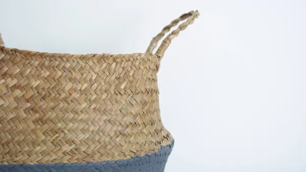 Belly Basket – Handwoven Storage Basket with Grey Dipped Bas