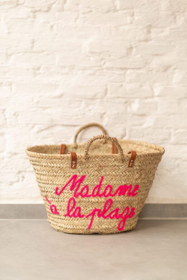 Plage Bag – Handmade Woven Palm Leaf Basket with Leather