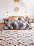 Pom Pom Wool Throw Blanket – Handwoven Moroccan Blanket