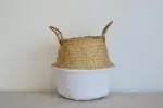 Belly Basket – Handwoven Storage Basket with Grey Dipped Bas