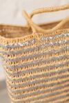 Saint Tropez Silver Sequin Basket – Handwoven Palm Leaf Tote