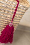 Saint Tropez Silver Sequin Basket – Handwoven Palm Leaf Tote