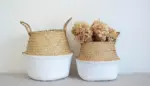 Belly Basket – Handwoven Storage Basket with Grey Dipped Bas