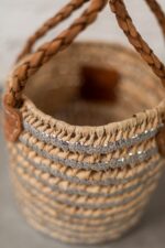 St Barth Mini Bag – Handwoven Palm Leaf Basket 20x20 cm