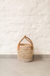 St Barth Mini Bag – Handwoven Palm Leaf Basket 20x20 cm