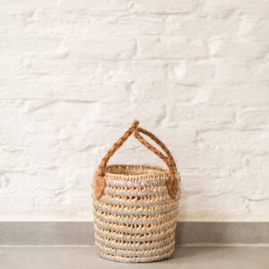 St Barth Mini Bag – Handwoven Palm Leaf Basket 20x20 cm