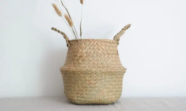 Belly Basket – Handwoven Storage Basket with Grey Dipped Bas