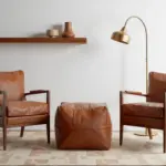 Handcrafted Leather Square Pouffe Ottoman – 16″ Minimalist Moroccan Design