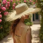 Artisanal Fringe Summer Straw Hat – Handwoven Wide Brim Sun Hat (26″)