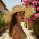 Artisanal Fringe Summer Straw Hat – Handwoven Wide Brim Sun Hat (26″)