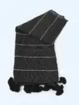 Pom Pom Wool Throw Blanket – Handwoven Moroccan Blanket