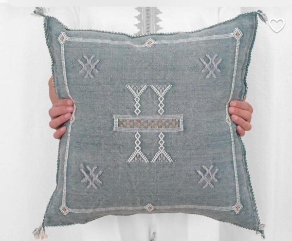 Handwoven Moroccan Cactus Silk Pillow Cover – Artisan Cushion in Multiple Colors (50×50 cm / 60×40 cm)