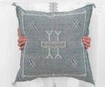 Handwoven Moroccan Cactus Silk Pillow Cover – Artisan Cushion in Multiple Colors (50×50 cm / 60×40 cm)