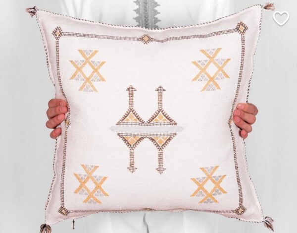 Handwoven Moroccan Cactus Silk Pillow Cover – Artisan Cushion in Multiple Colors (50×50 cm / 60×40 cm)