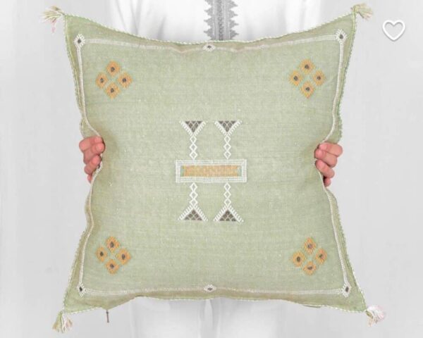 Handwoven Moroccan Cactus Silk Pillow Cover – Artisan Cushion in Multiple Colors (50×50 cm / 60×40 cm)