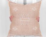Handwoven Moroccan Cactus Silk Pillow Cover – Artisan Cushion in Multiple Colors (50×50 cm / 60×40 cm)