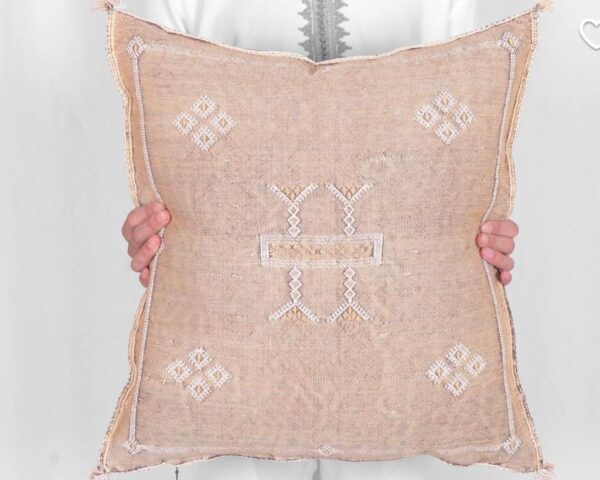 Handwoven Moroccan Cactus Silk Pillow Cover – Artisan Cushion in Multiple Colors (50×50 cm / 60×40 cm)