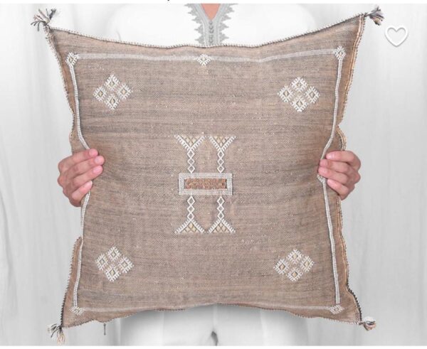 Handwoven Moroccan Cactus Silk Pillow Cover – Artisan Cushion in Multiple Colors (50×50 cm / 60×40 cm)