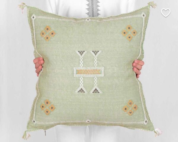Handwoven Moroccan Cactus Silk Pillow Cover – Artisan Cushion in Multiple Colors (50×50 cm / 60×40 cm)