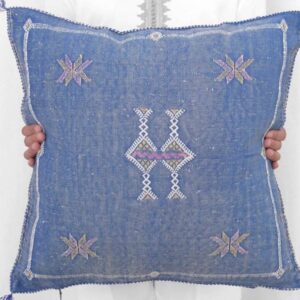 Handwoven Moroccan Cactus Silk Pillow Cover – Artisan Cushion in Multiple Colors (50×50 cm / 60×40 cm)