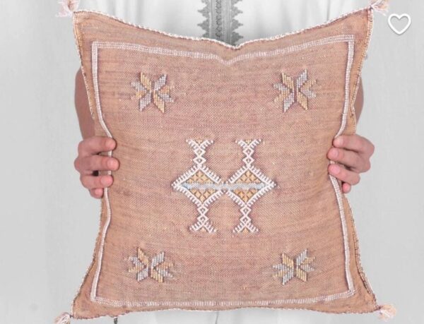 Handwoven Moroccan Cactus Silk Pillow Cover – Artisan Cushion in Multiple Colors (50×50 cm / 60×40 cm)