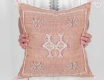Handwoven Moroccan Cactus Silk Pillow Cover – Artisan Cushion in Multiple Colors (50×50 cm / 60×40 cm)