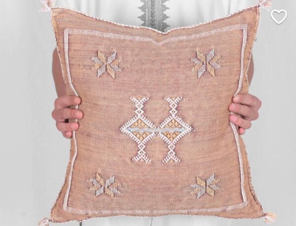 Handwoven Moroccan Cactus Silk Pillow Cover – Artisan Cushion in Multiple Colors (50×50 cm / 60×40 cm)