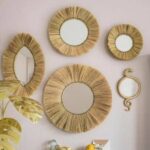 Moroccan Straw Eye Mirror – Handwoven Raffia Wall Decor | Boho Wall Accent
