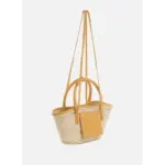 Handmade Moroccan Basket Bag – Woven Palm Tote with Leather