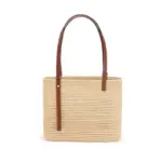 Compact Leather Tote Bag with Adjustable Calfskin Handles