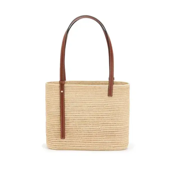 Compact Leather Tote Bag with Adjustable Calfskin Handles