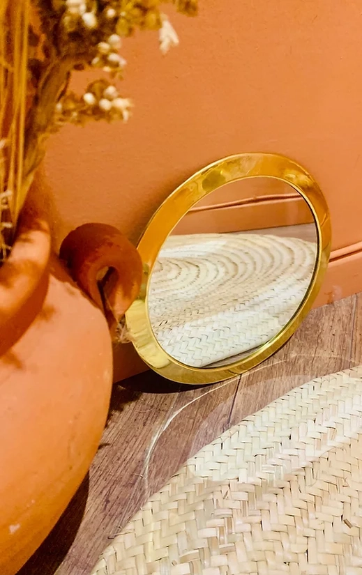 Round Brass Mirror – Wall-Mounted Decorative Mirror in 3 Sizes (S, M, L)