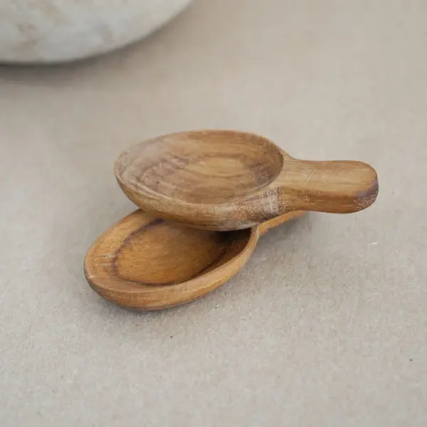 Mini Oval Teak Scoop – Handcrafted Durable Wooden Spoon