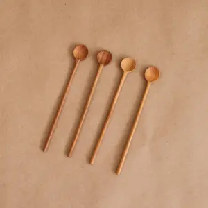 Teak Wood Stirrer – Handcrafted Cocktail Mixing Spoon