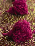 Pom Pom Wool Throw Blanket – Handwoven Moroccan Blanket
