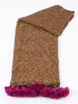 Pom Pom Wool Throw Blanket – Handwoven Moroccan Blanket