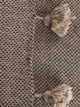 Pom Pom Wool Throw Blanket – Handwoven Moroccan Blanket